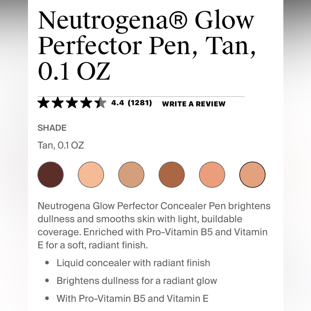 🔴 4/$15 Neutrogena® Healthy Skin Glow Perfector Concealer Pen in Tan, 0.1 OZ - Picture 5 of 11